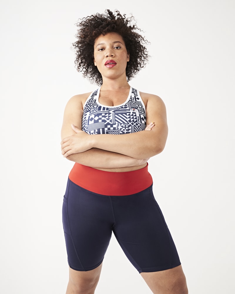 Front of plus size Claudia Bike Shorts by FILA | Dia&Co | dia_product_style_image_id:160821